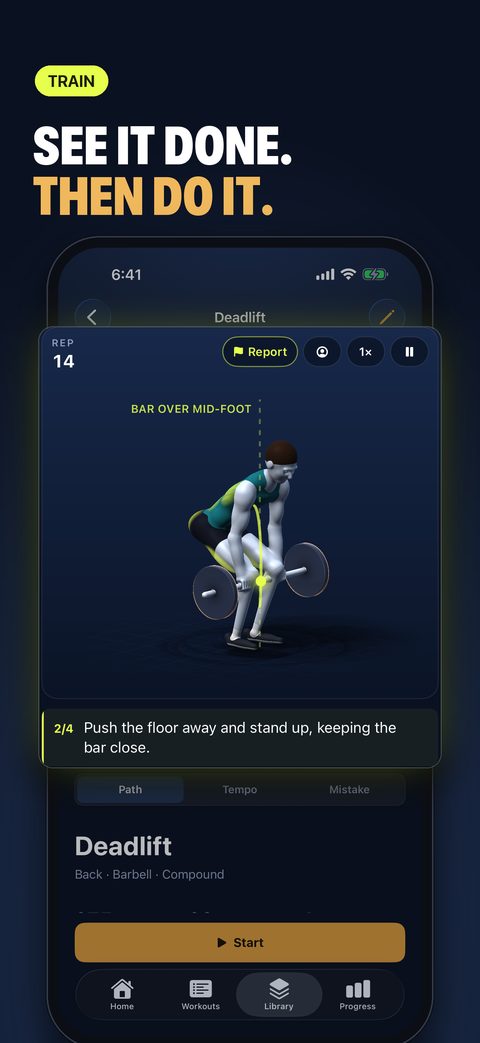 Animated 3D demonstration of a deadlift